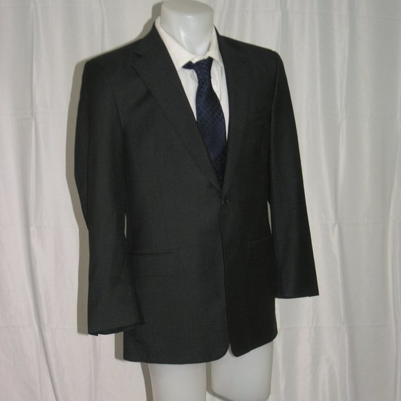 Leonard Logsdail Custom Made Solid Gray Two Button Suit Jacket 40R - Picture 6 of 10
